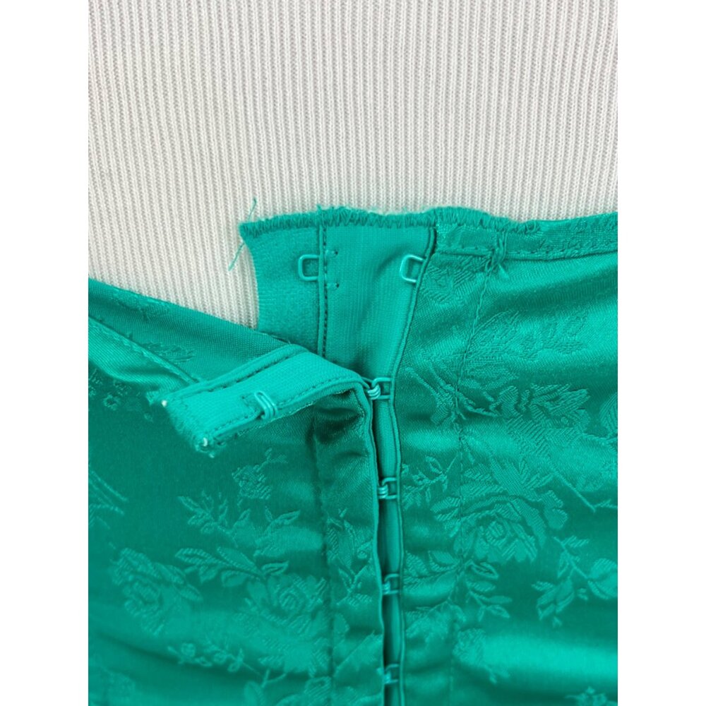 VTG Frederick's Green Brocade Corset Garter Burlesque Coquette Whimsigoth Y2K - Picture 12 of 15
